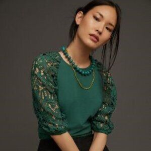 Anthropologie Dolan Lace Sleeve Sweatshirt